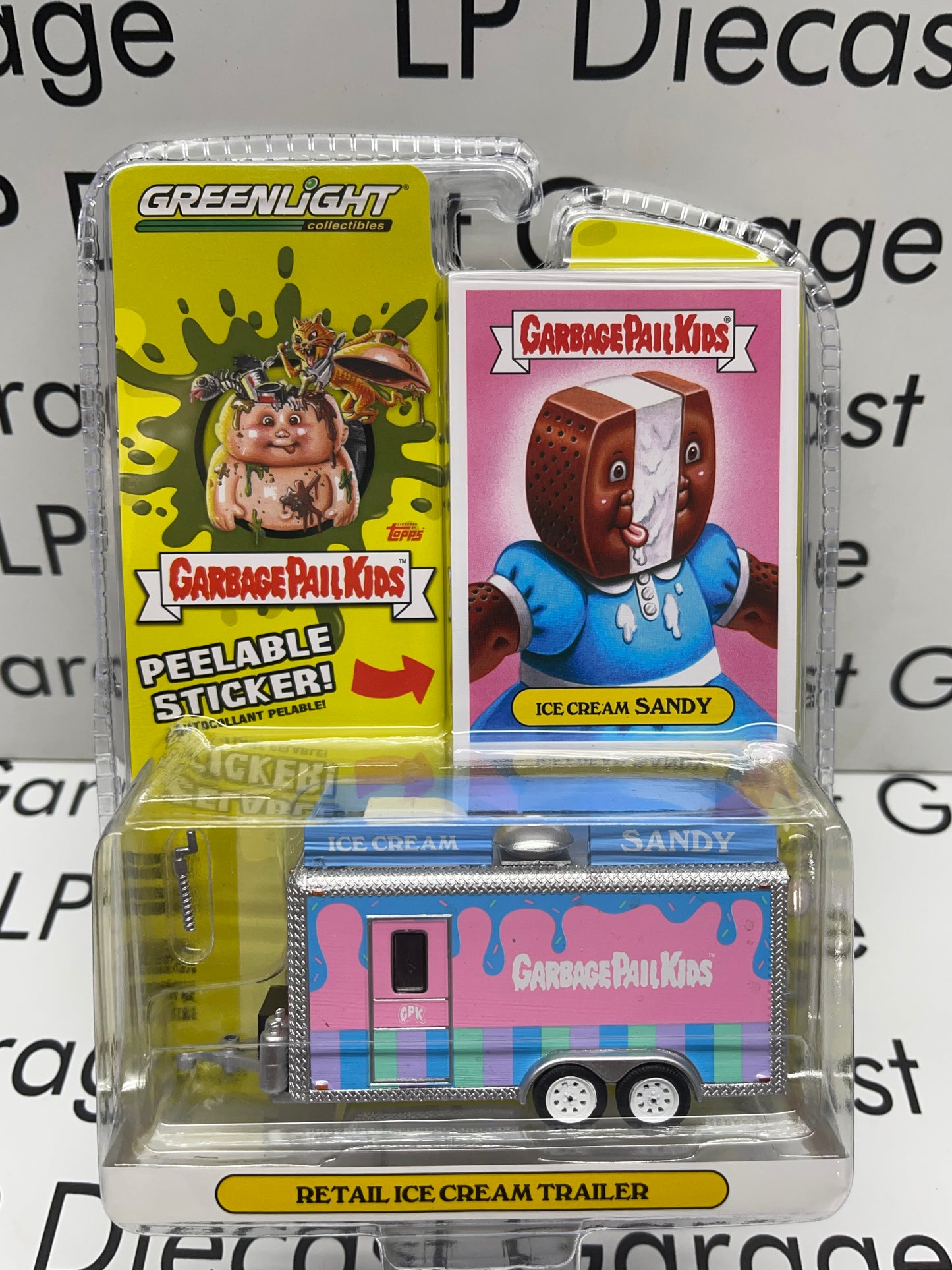 GREENLIGHT Retail Ice Cream Trailer Ice Cream Sandy Garbage Pail Kids Series 5 1:64 Diecast