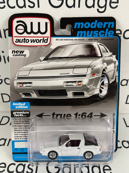 AUTO WORLD 1986 Dodge Conquest TSI White Modern Muscle 1:64 Diecast