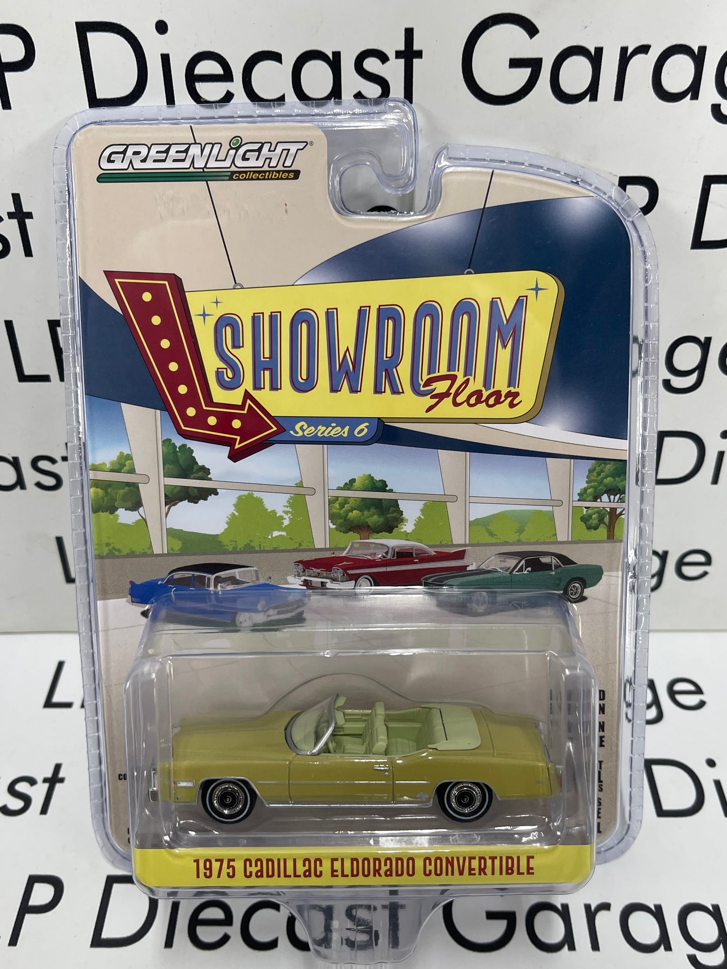 GREENLIGHT 1975 Cadillac Eldorado Convertible Yellow 1:64 Diecast Showroom