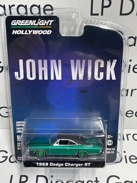 GREEN MACHINE CHASE GREENLIGHT 1968 Dodge Charger R/T John Wick 1:64 Diecast Hollywood