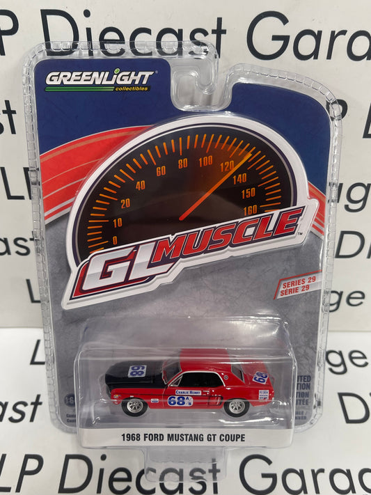 GREENLIGHT 1968 Ford Mustang GT Coupe Charlie Henry #68 1:64 Diecast GL Muscle