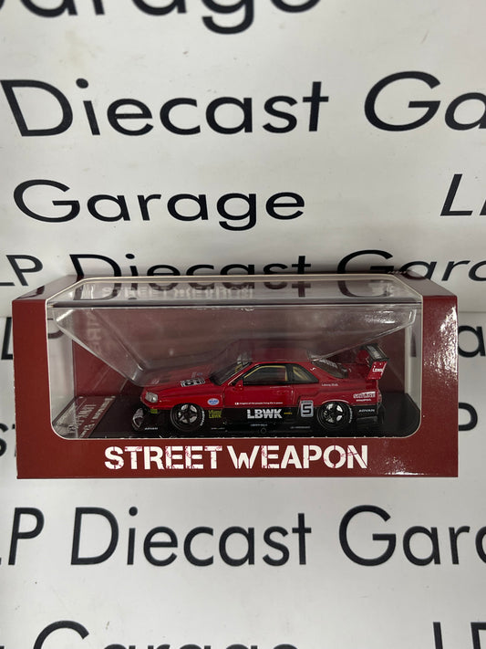 STREET WEAPON Nissan Skyline LBWK-ER34 Red/Black 1:64 Diecast Ghost Player