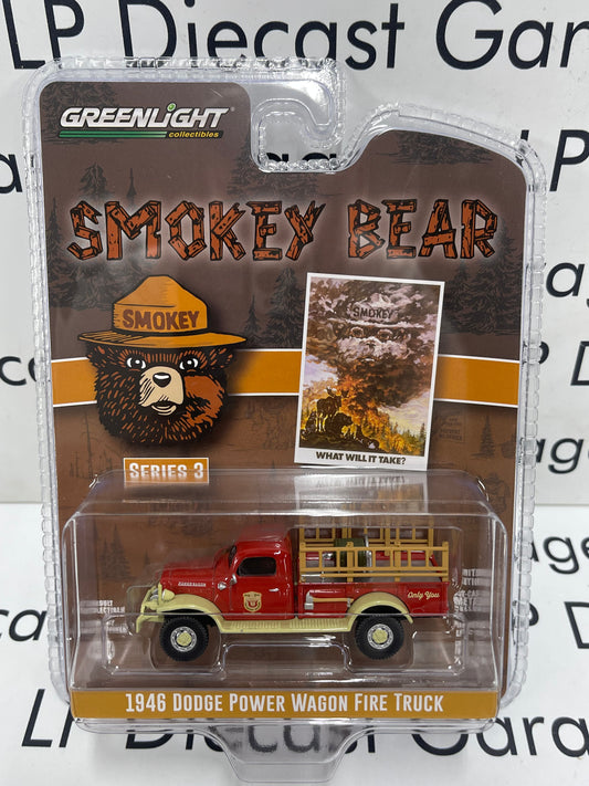 GREENLIGHT Smokey Bear 1946 Dodge Power Wagon Fire Truck Series 3 1:64 Diecast