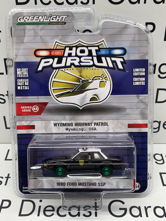 GREENLIGHT *GREEN MACHINE* 1990 Ford Mustang SSP Wyoming Highway Patrol Police Car 1:64 Diecast