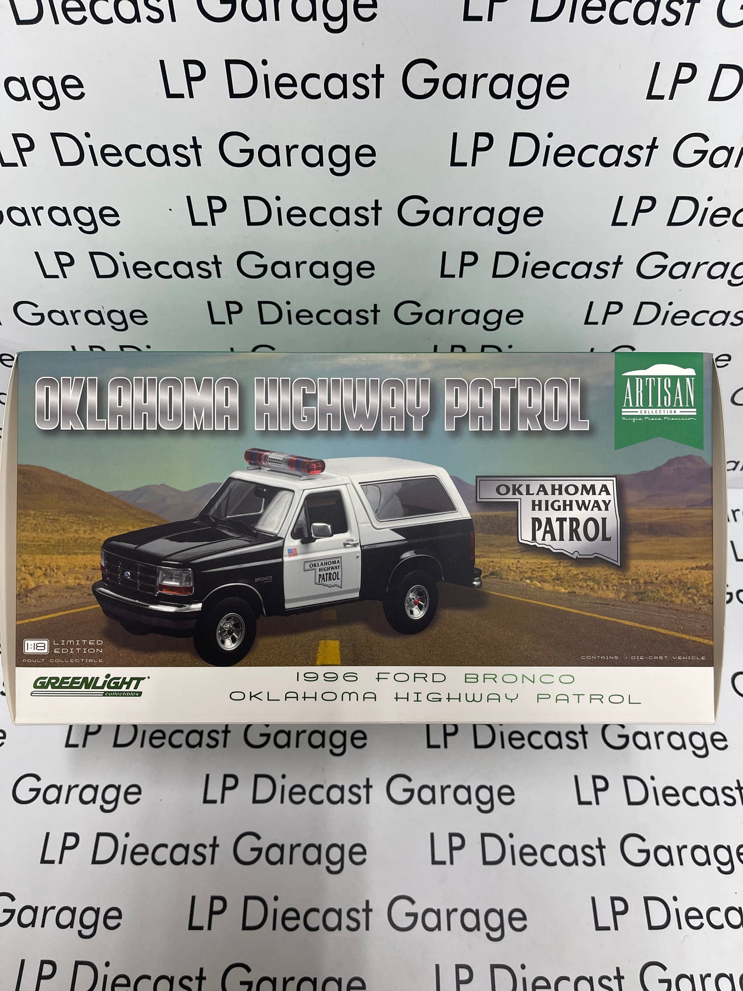 GREENLIGHT 1996 Ford Bronco Oklahoma Highway Patrol "Artisan Collection" 1:18 Diecast