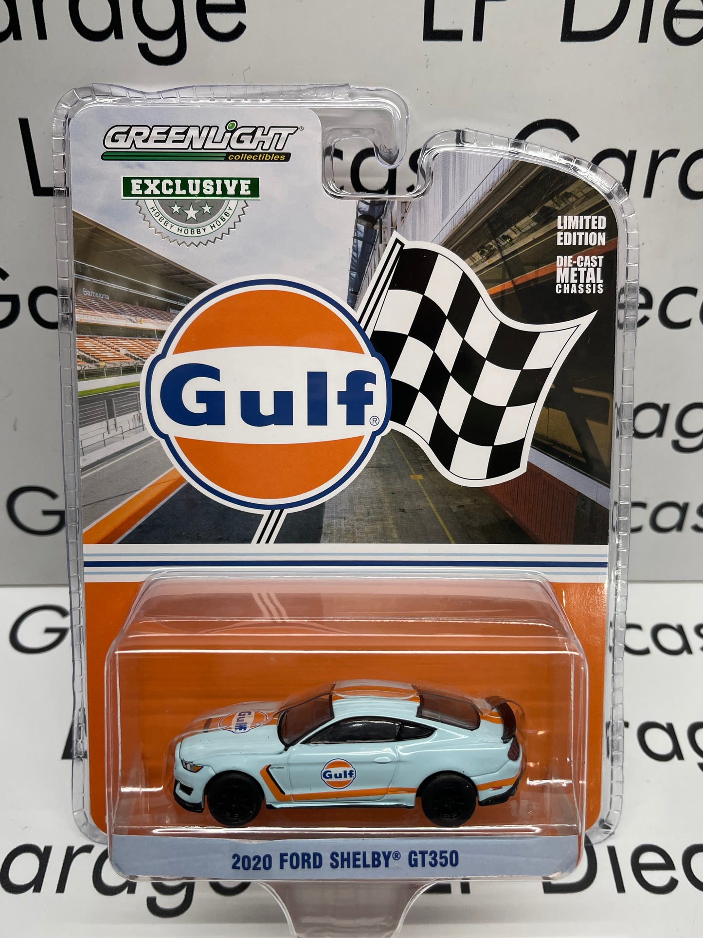 GREENLIGHT 2020 Ford Mustang Shelby GT350 Gulf Hobby Exclusive 1:64 Diecast