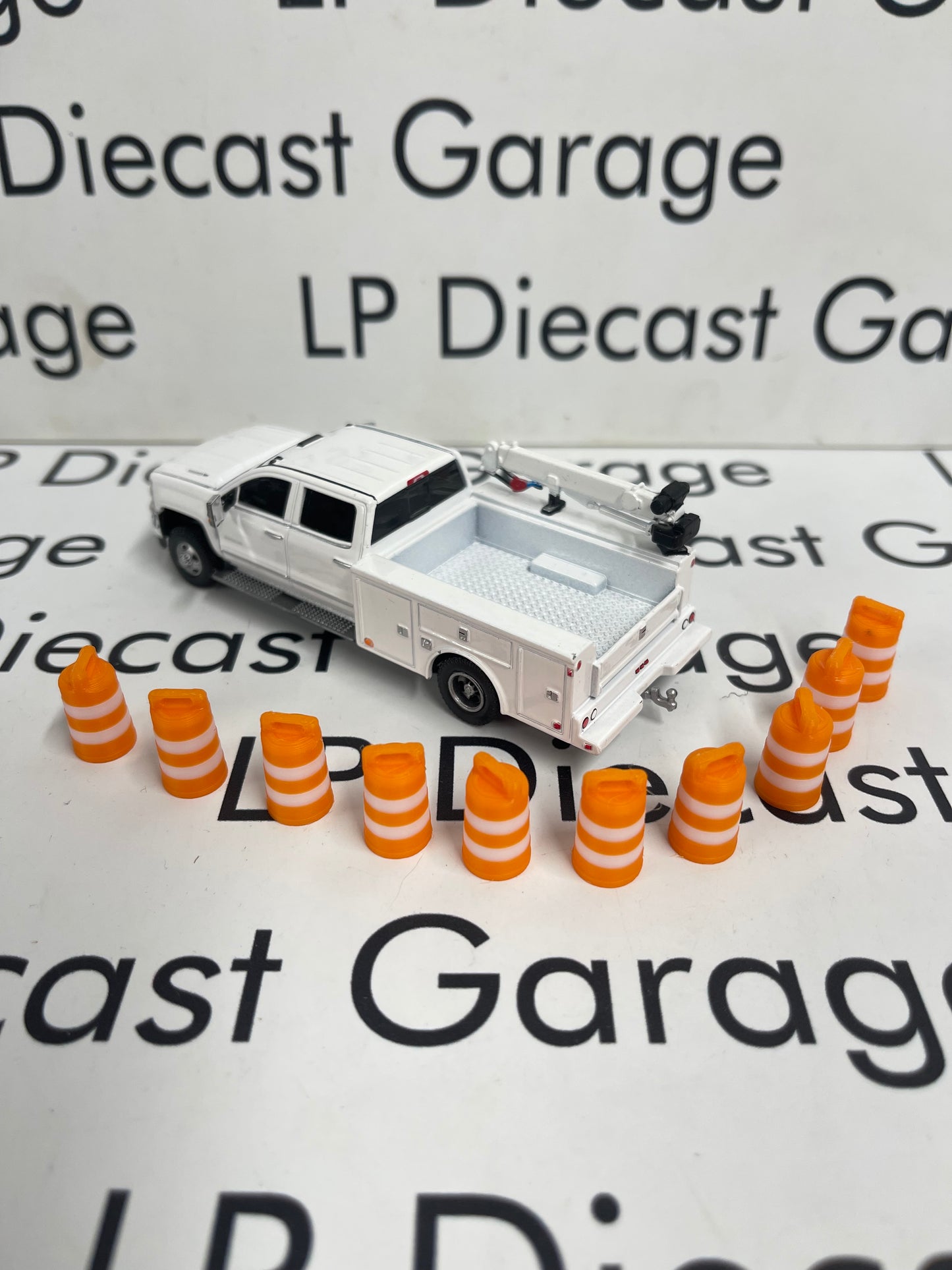 3D Printed Customs Set of 10 Traffic Drums for 1:64 Diecast Construction