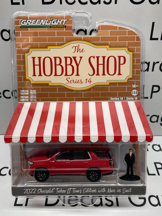 GREENLIGHT 2022 Chevrolet Tahoe LT Texas Edition w/ Figure Hobby Shop 1:64 Diecast