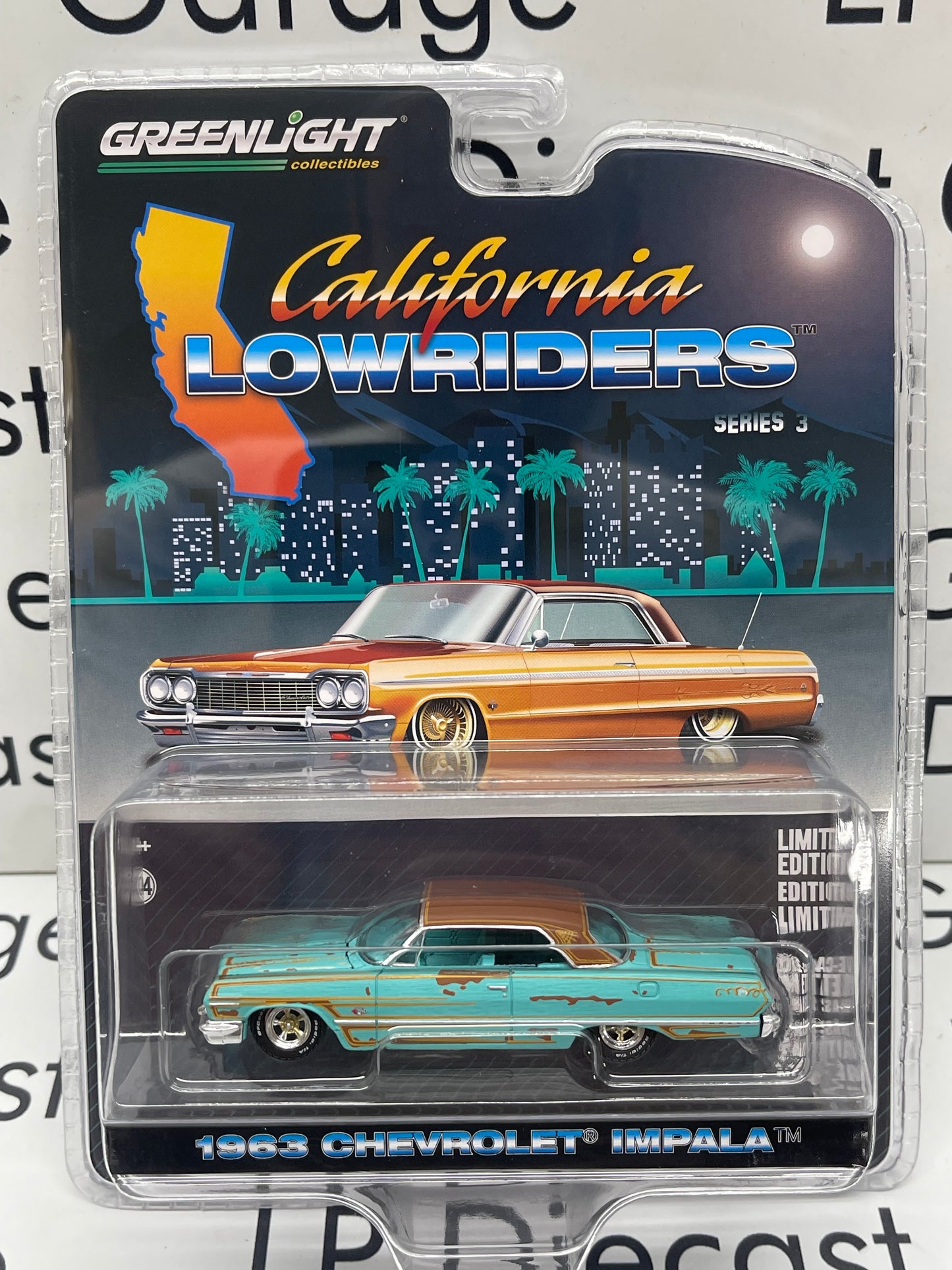 GREENLIGHT California Lowriders Series 3 1963 Chevrolet Impala Blue Patina 1:64 Diecast