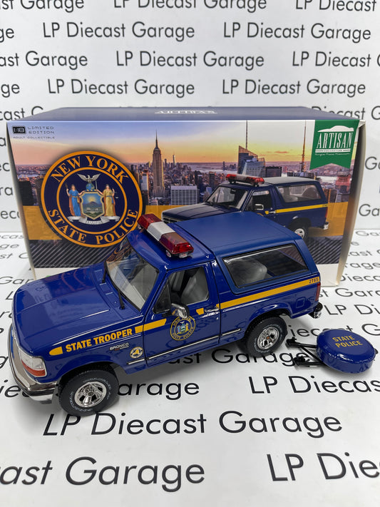 GREENLIGHT 1996 Ford Bronco New York State Police "Artisan Collection" 1:18 Diecast ISSUES