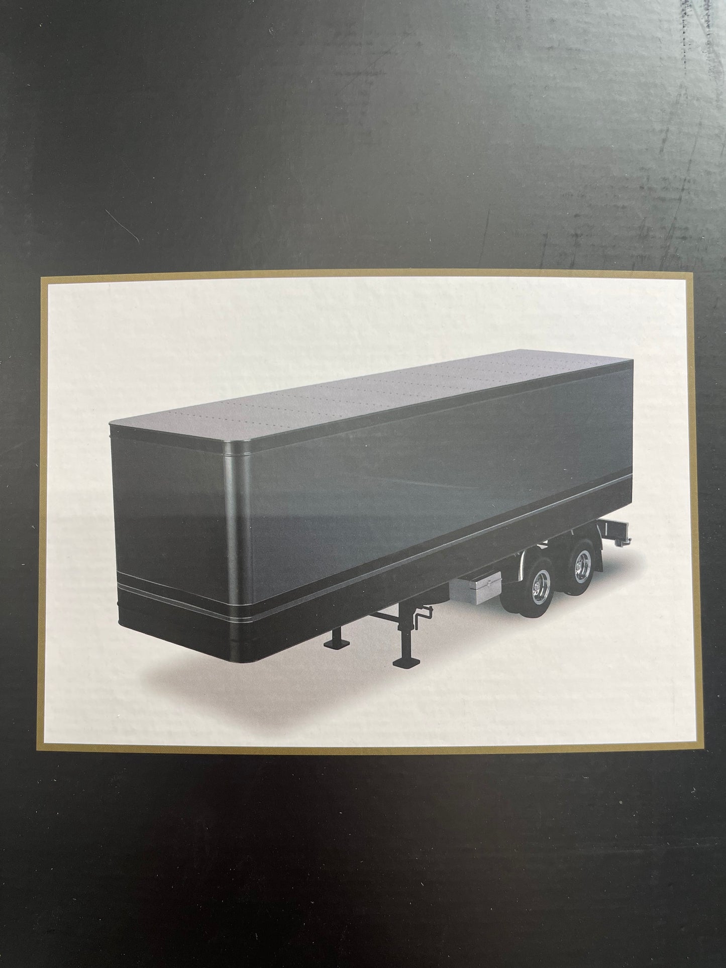 ROAD KINGS Dark Gray & Black Box Cargo Trailer for Semi Truck 1:18 Diecast