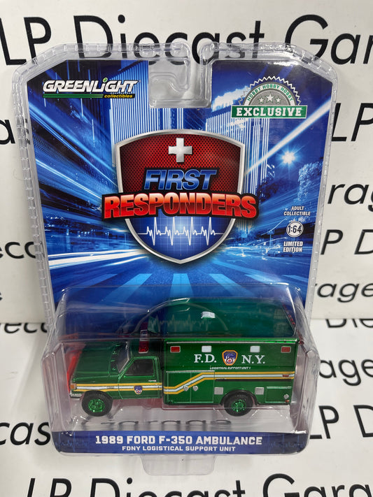 CHROME CHASE GREENLIGHT 1989 Ford F-350 Ambulance FDNY 1:64 Diecast