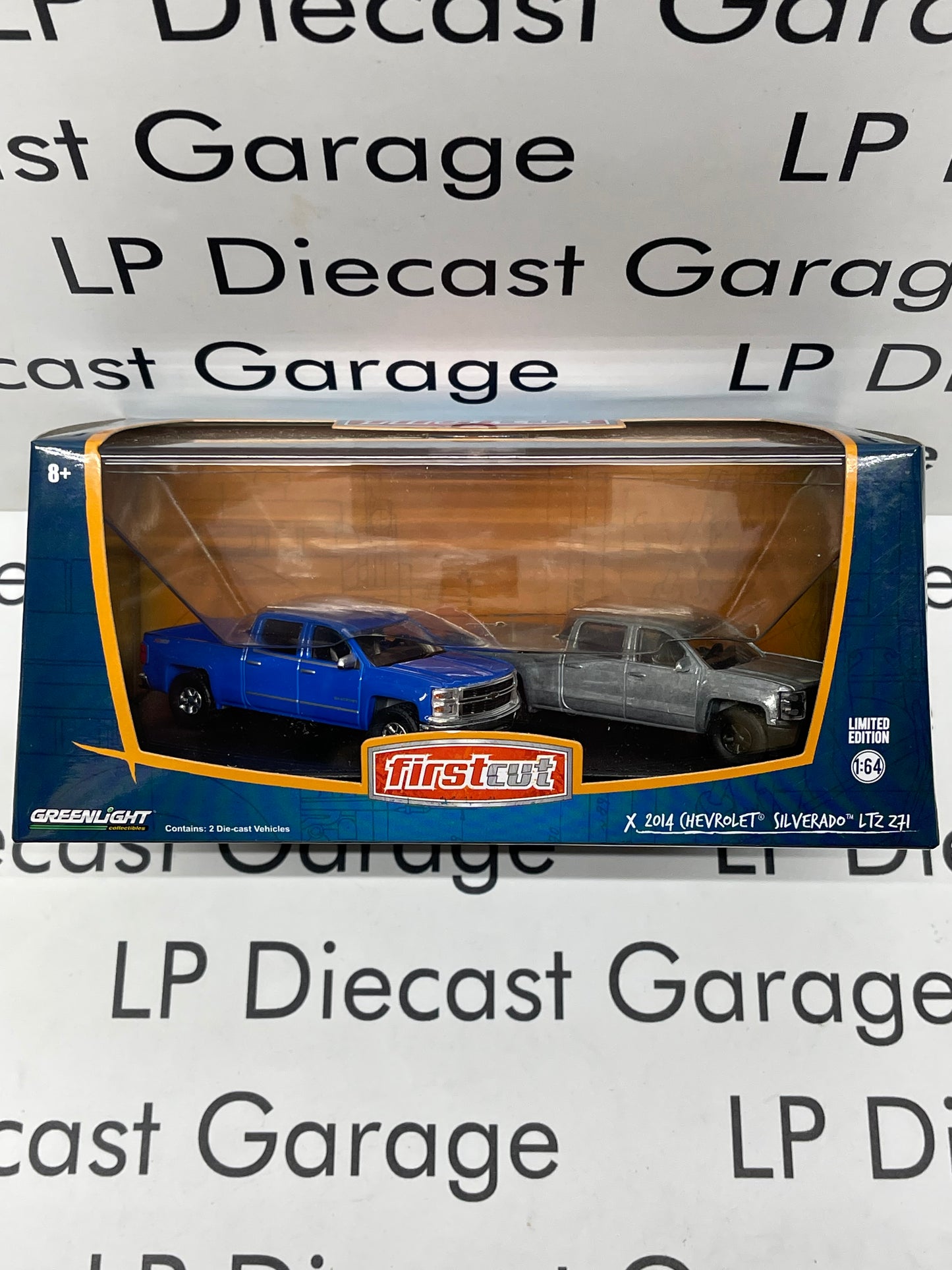 GREENLIGHT 2014 Chevrolet Silverado LTZ Z71 First Cut 2 Pack 1:64 Diecast