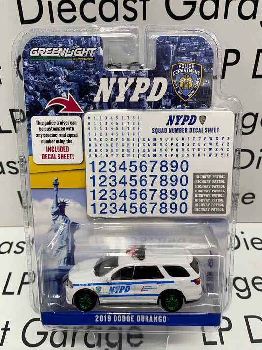 GREENLIGHT *GREEN MACHINE* 2019 Dodge Durango NYPD Police w/ Decal Sheet 1:64 Diecast