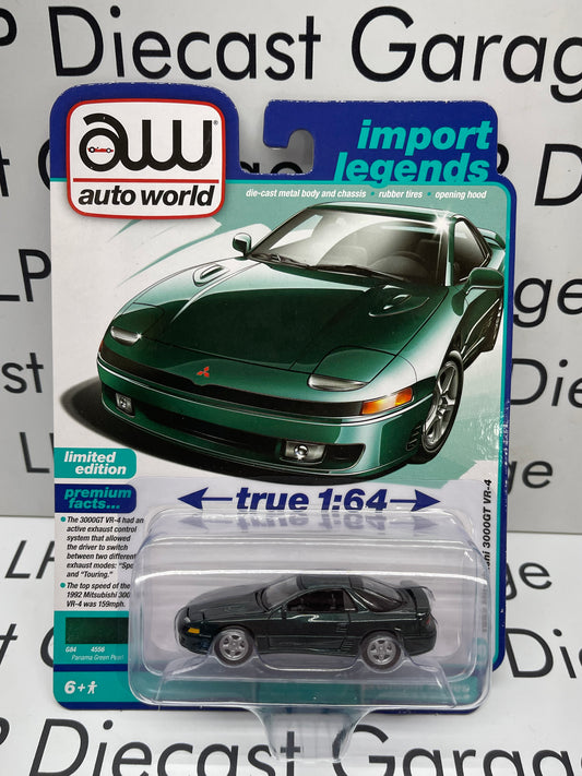 AUTO WORLD 1992 Mitsubishi 3000GT VR-4 Panama Green Pearl Import Legends 1:64 Diecast