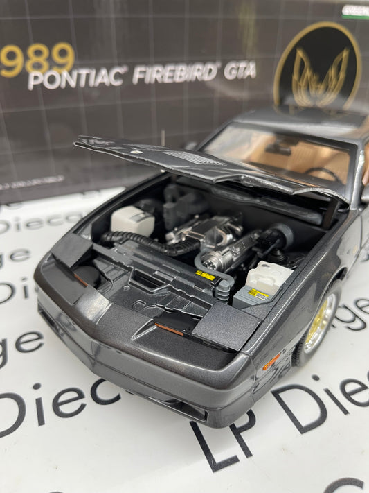 GREENLIGHT 1989 Pontiac Firebird GTA Grey with Tan Interior 1:18 Diecast