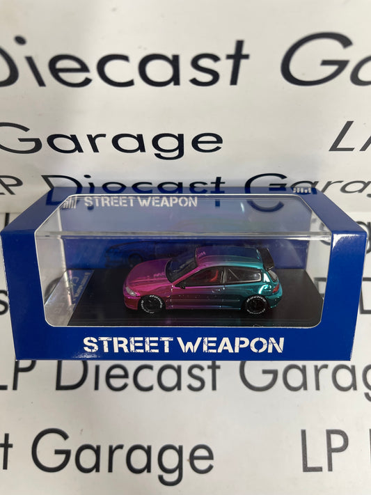 STREET WEAPON Honda Civic EG6 Pink/Blue Metallic 1:64 Diecast Ghost Player