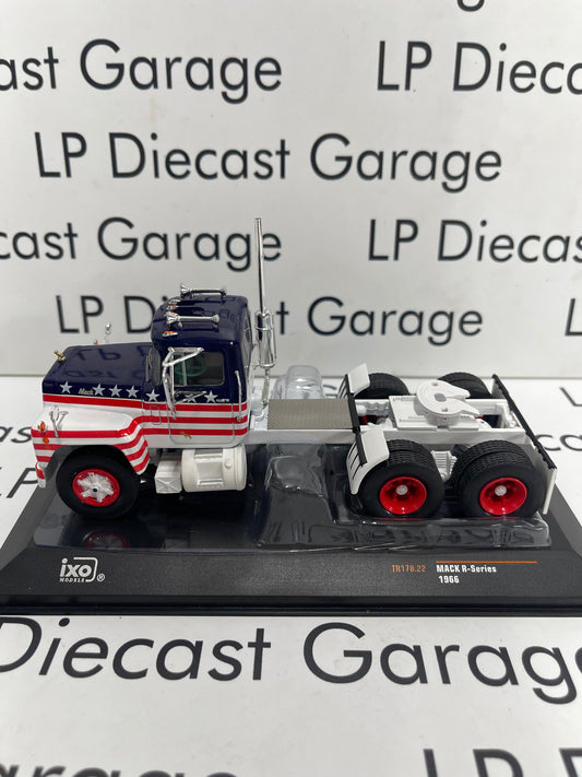 IXO Models 1966 Mack R Series USA Flag Red White Blue Semi Truck 1:43 Scale Diecast