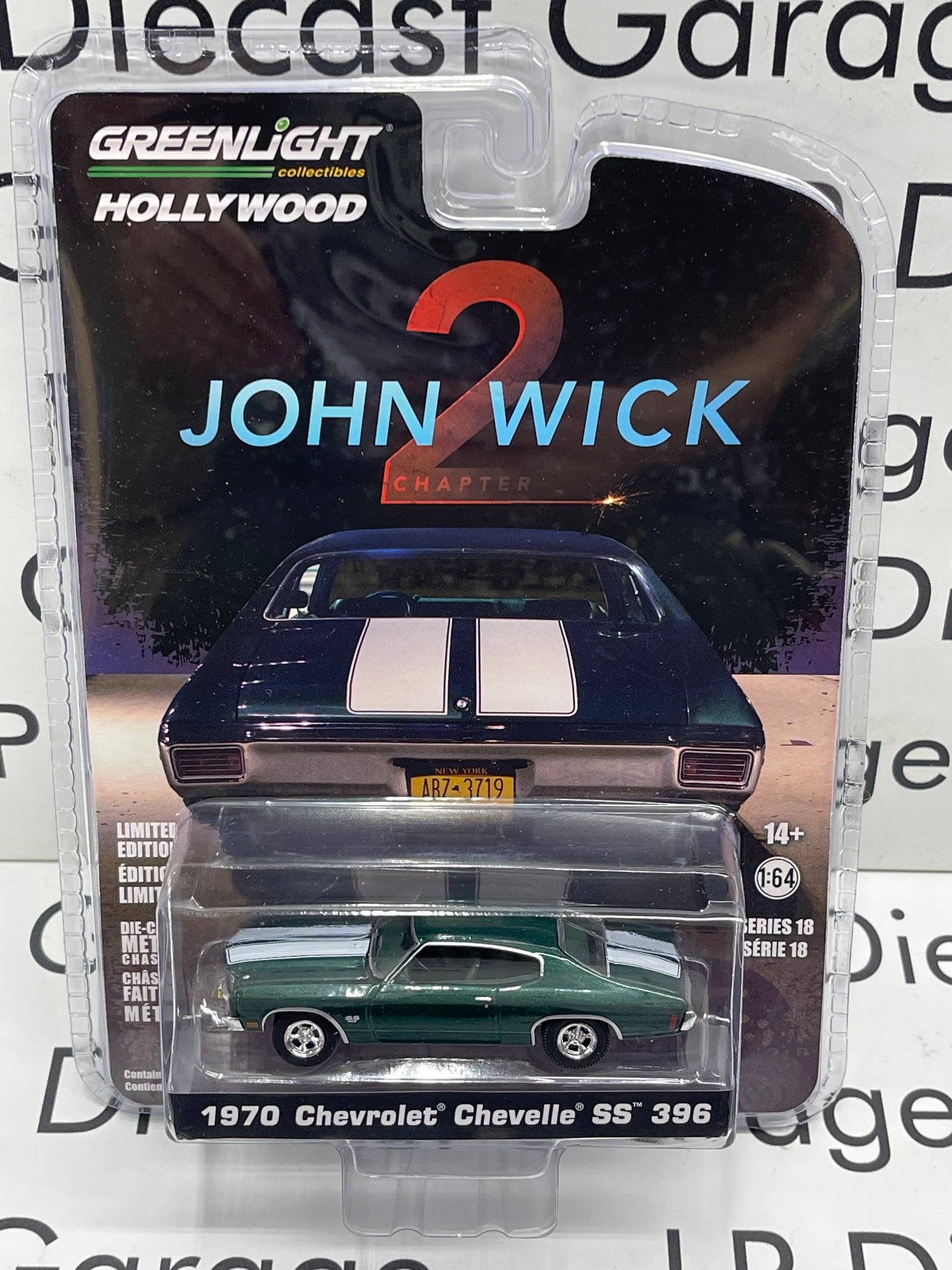 GREENLIGHT 1970 Chevrolet Chevelle SS 396 John Wick 2 Movie Car 1:64 Diecast