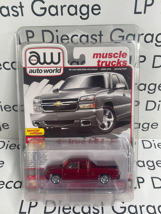 ULTRA RED CHASE AUTO WORLD 2006 Chevy Silverado SS Truck 1:64 Diecast