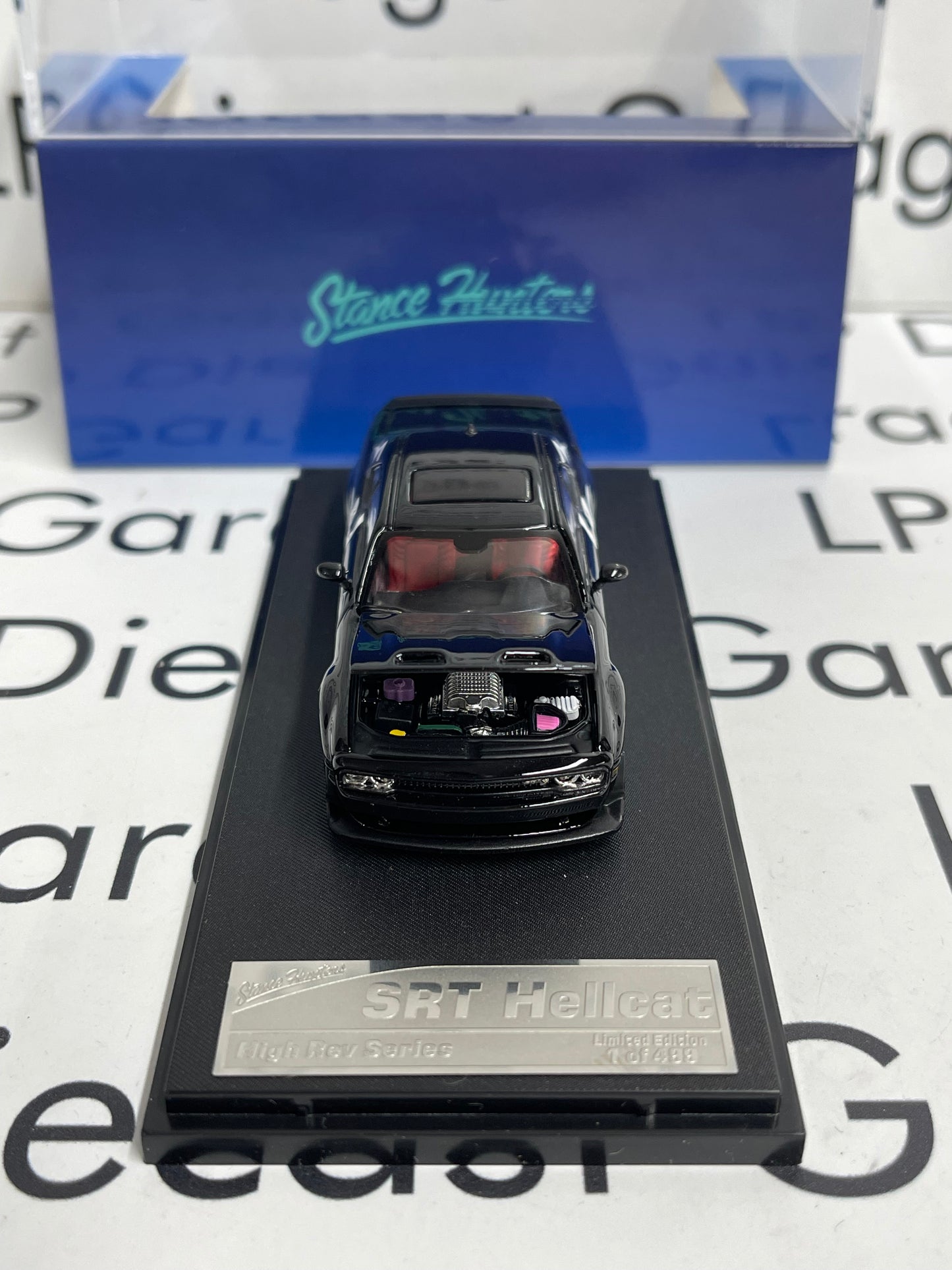 STANCE HUNTERS 2023 Dodge Challenger SRT Hellcat Black w/Logo 1:64 Diecast