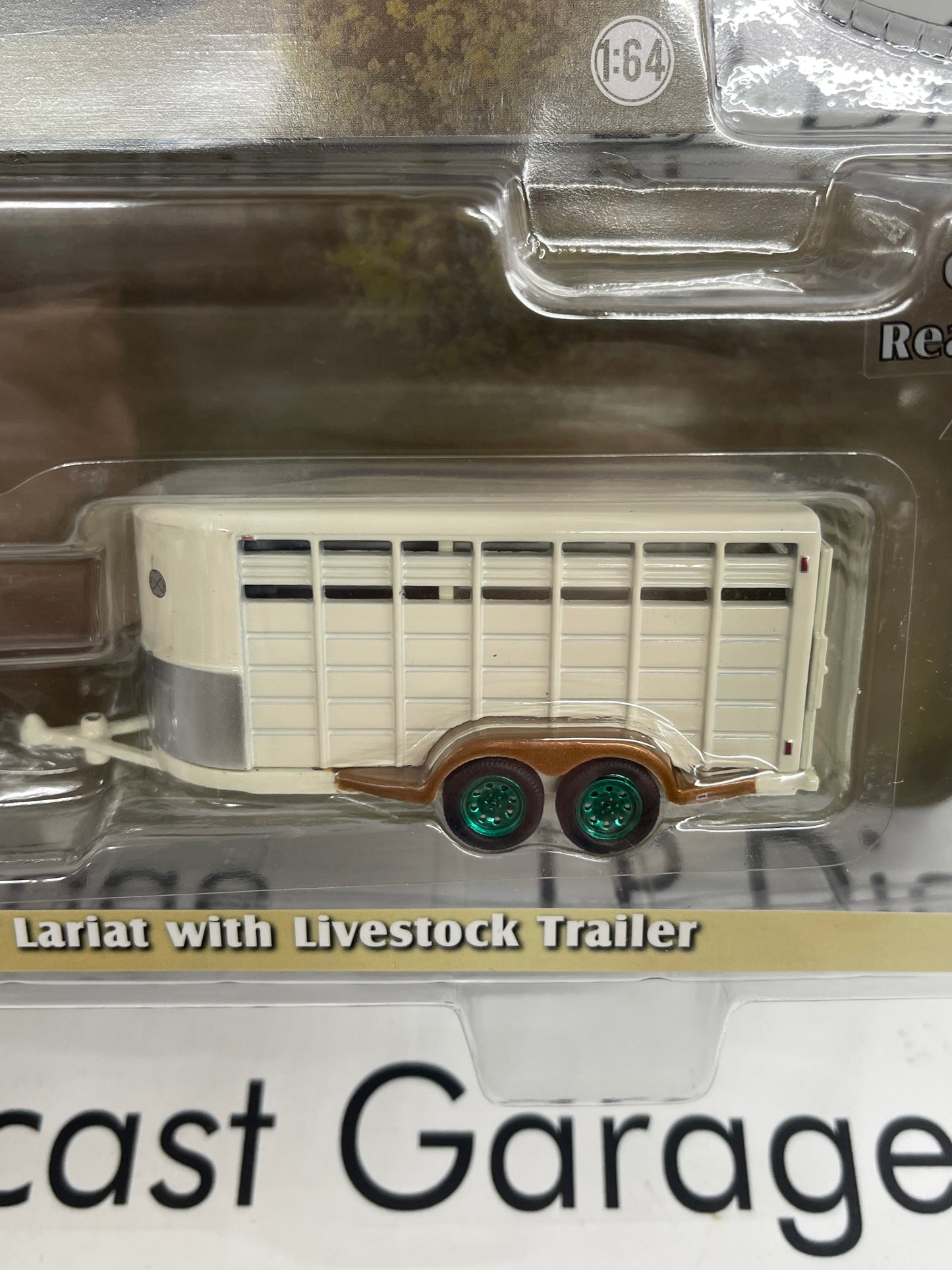 GREEN MACHINE GREENLIGHT 1991 Ford F-250 w/ Livestock Trailer 1:64 Diecast Hitch & Tow