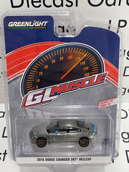 GREENLIGHT *RAW CHASE* 2016 Dodge Charger SRT Hellcat B5 Blue GL Muscle 1:64 Diecast