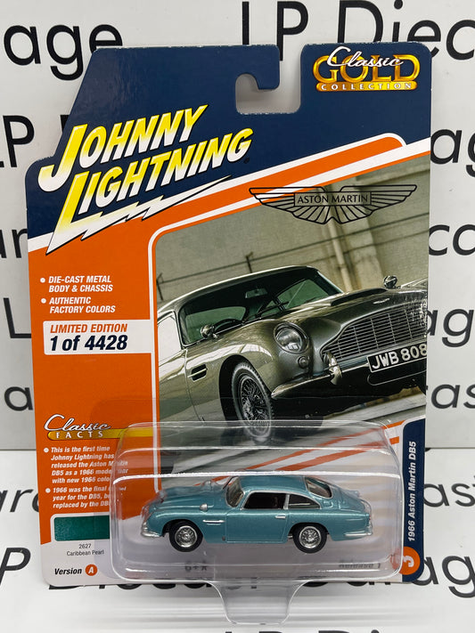 JOHNNY LIGHTNING 1966 Aston Martin DB5 Caribbean Pearl 1:64 Diecast