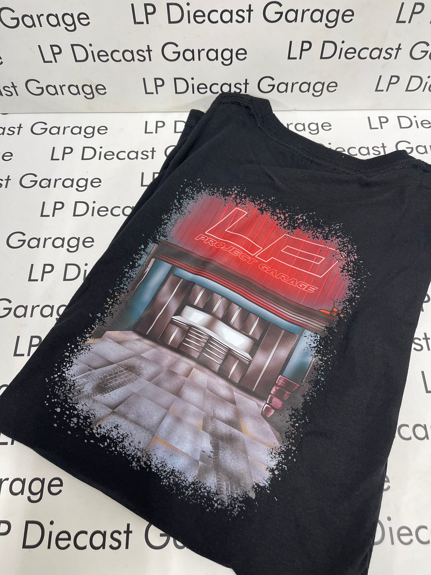 LP Diecast Garage Exclusive T-Shirt Project Garage Series Black with Logo