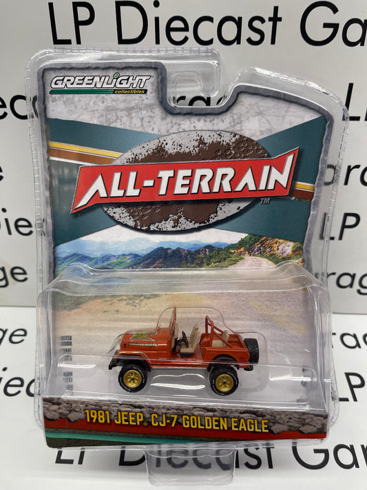 GREENLIGHT 1981 Jeep CJ7 Golden Eagle "All Terrain" 1:64 Diecast