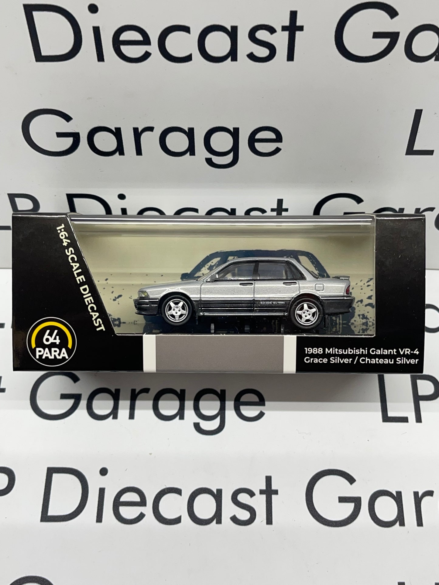 PARAGON MODELS 1988 Mitsubishi Galant VR-4 Grace Silver Chateau Silver 1:64 Diecast