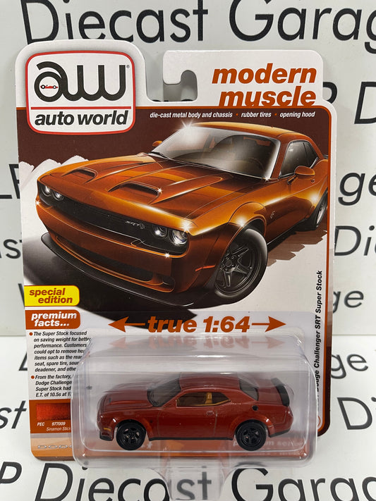 AUTO WORLD 2021 Dodge Challenger SRT Super Stock Sinamon Stick 1:64 Diecast Modern Muscle