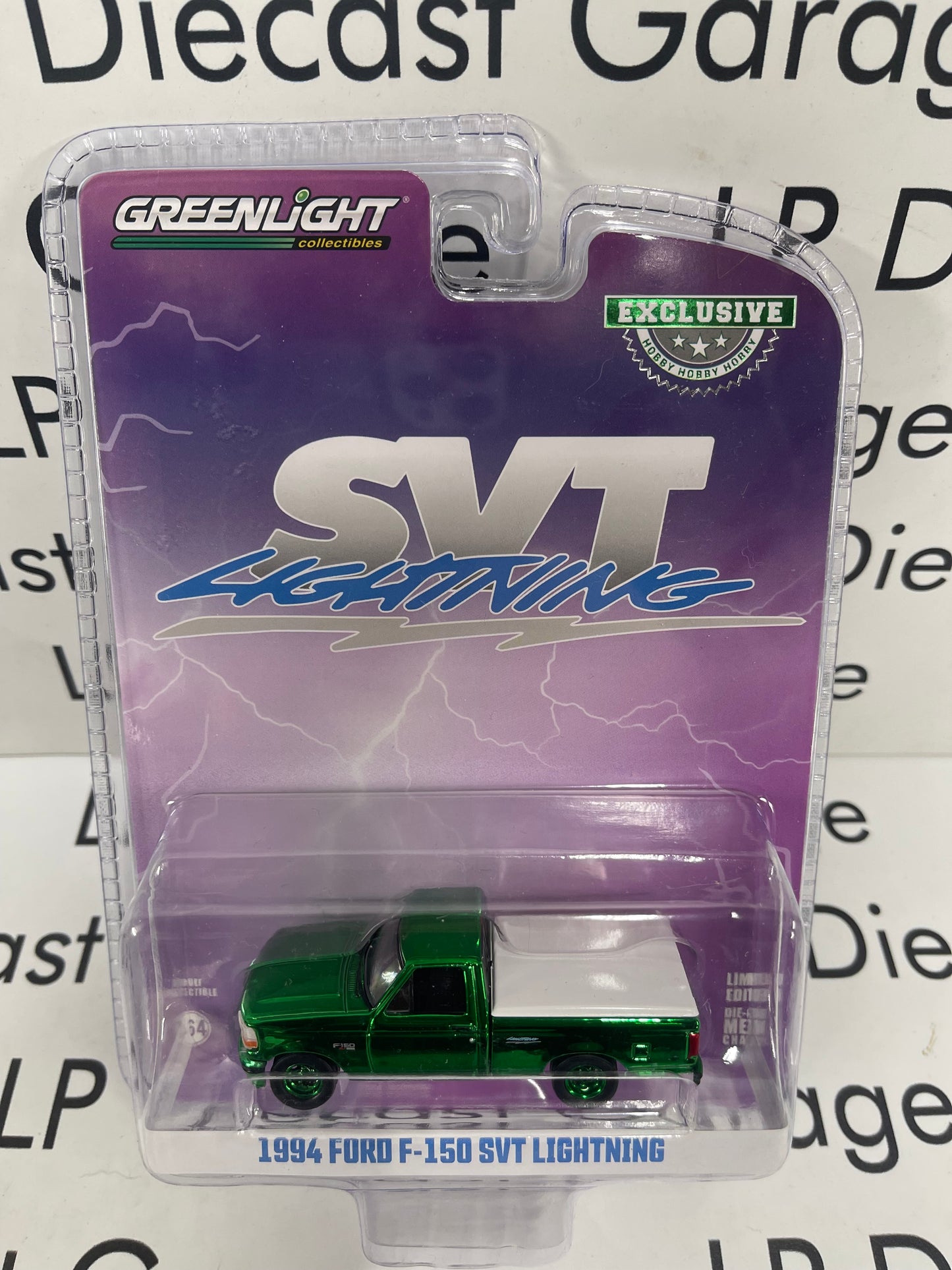 CHROME CHASE GREENLIGHT 1994 Ford F-150 SVT Lightning Truck White 1:64 Diecast