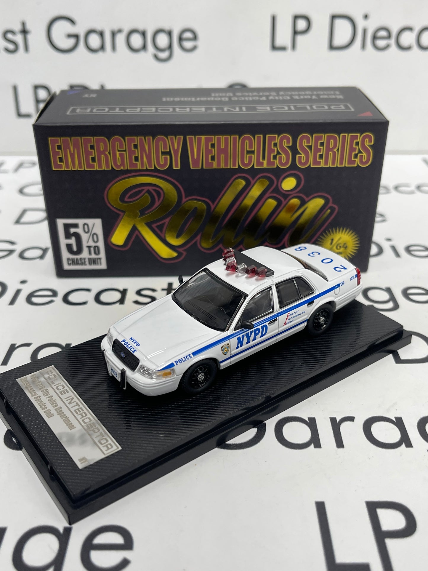 ROLLIN 2006 Ford Crown Victoria NYPD New York Police Interceptor White 1:64 Diecast