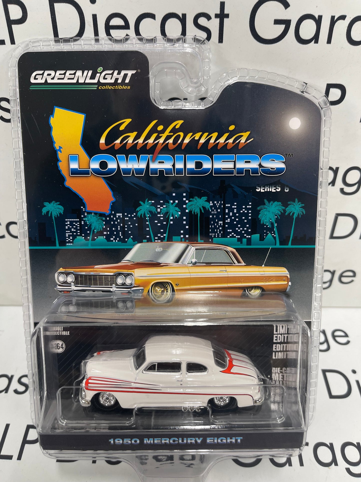 GREENLIGHT 1950 Mercury Eight White 1:64 Diecast California Lowriders