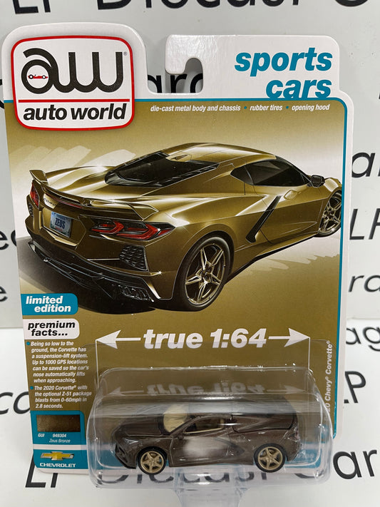 AUTO WORLD 2020 Chevy Corvette Zeus Bronze Sports Cars 1:64 Diecast