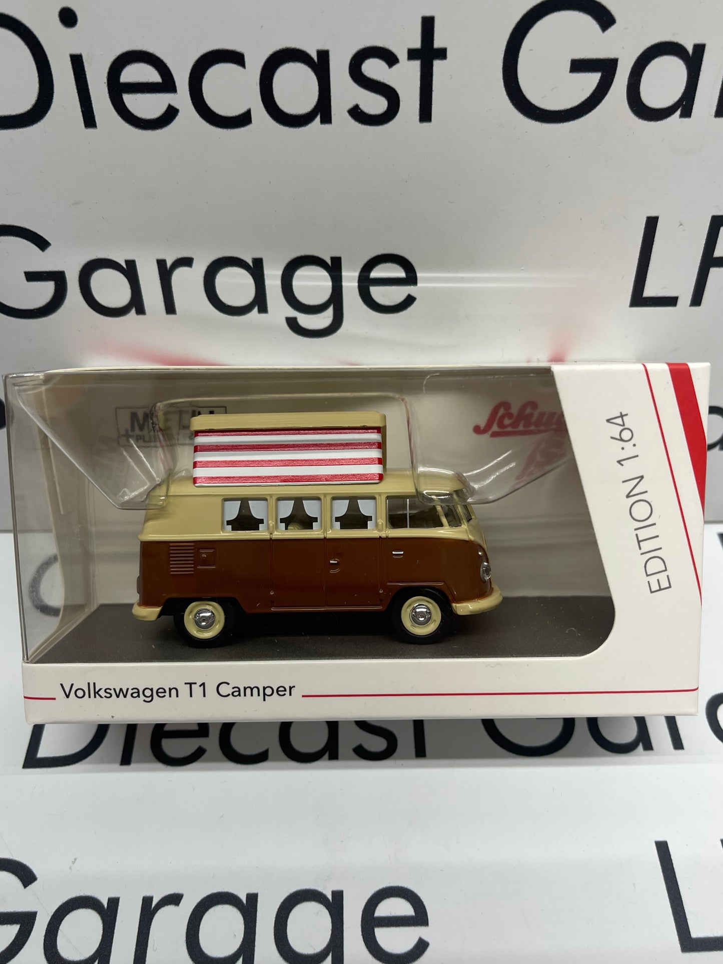 SCHUCO 1962 Volkswagen Camper Camping Van T1 Minibus Tan/ Brown VW 1:64 Diecast