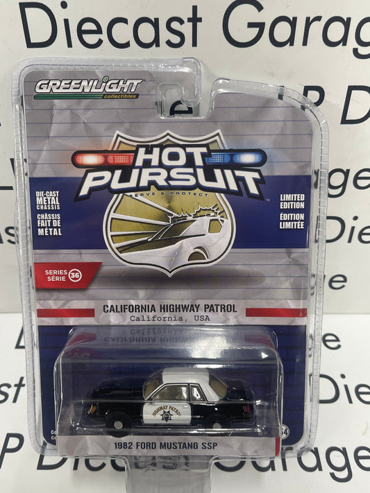 GREENLIGHT 1982 Ford Mustang SSP “California Highway Patrol” 1:64 Diecast