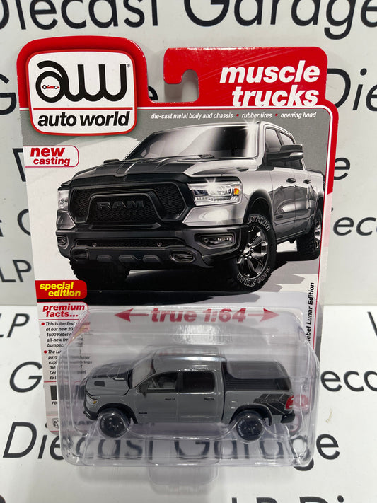 AUTO WORLD 2023 Ram 1500 Rebel Lunar Edition Ceramic Gray 1:64 Diecast