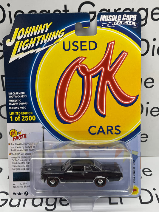 JOHNNY LIGHTNING OK Used Cars 1964 Pontiac GTO Nocturne Blue Poly 1:64 Diecast