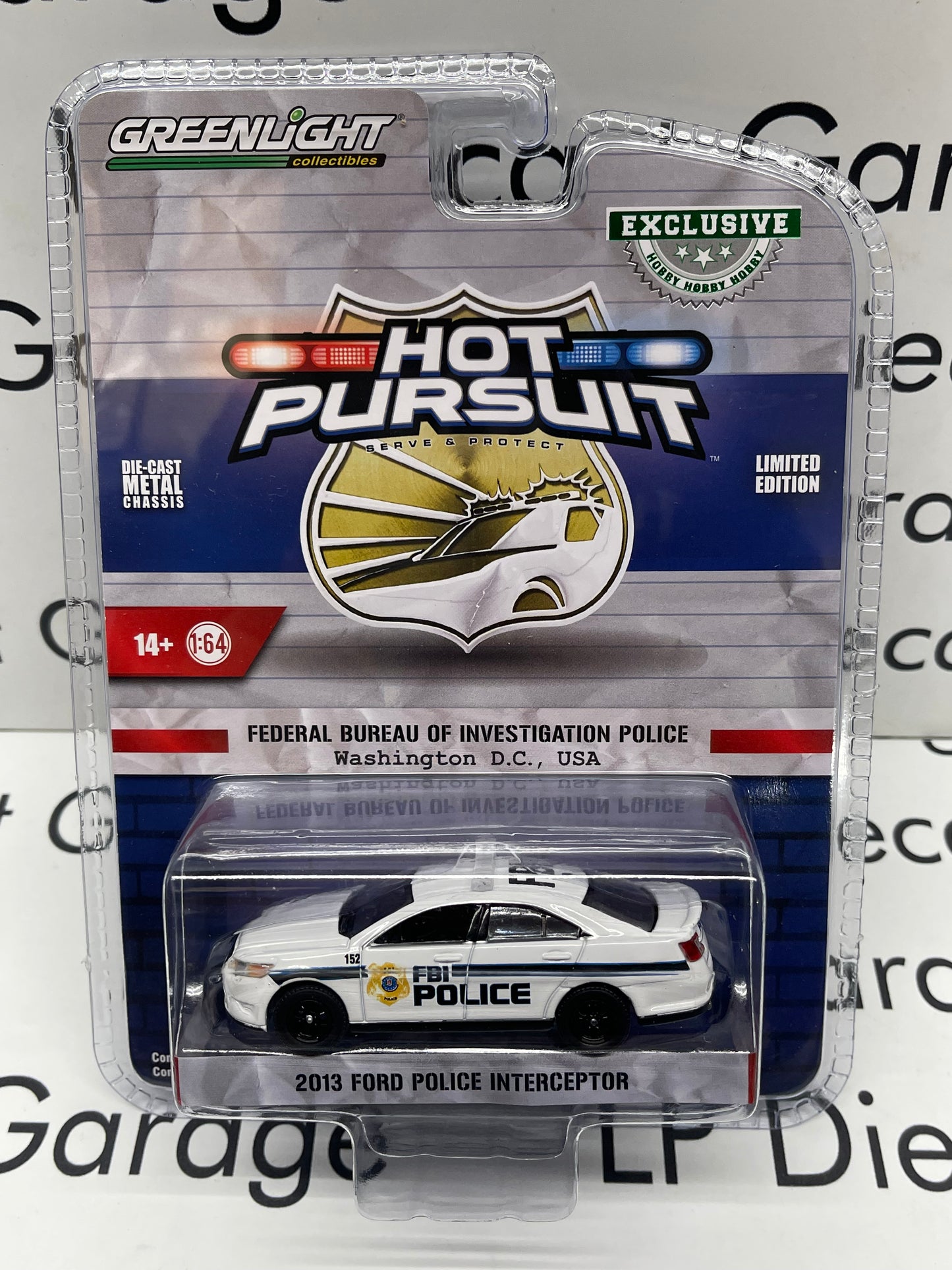 GREENLIGHT 2013 Ford Police Interceptor FBI Police Hot Pursuit 1:64 Diecast