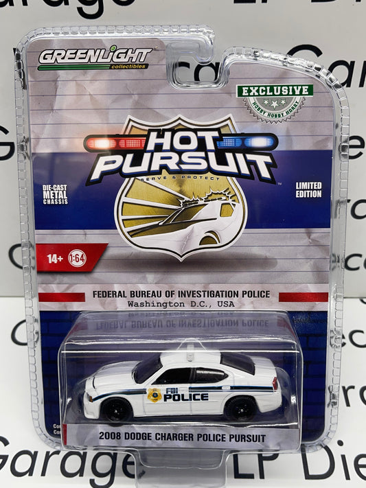 GREENLIGHT 2008 Dodge Charger Police Car FBI Police Hot Pursuit 1:64 Diecast