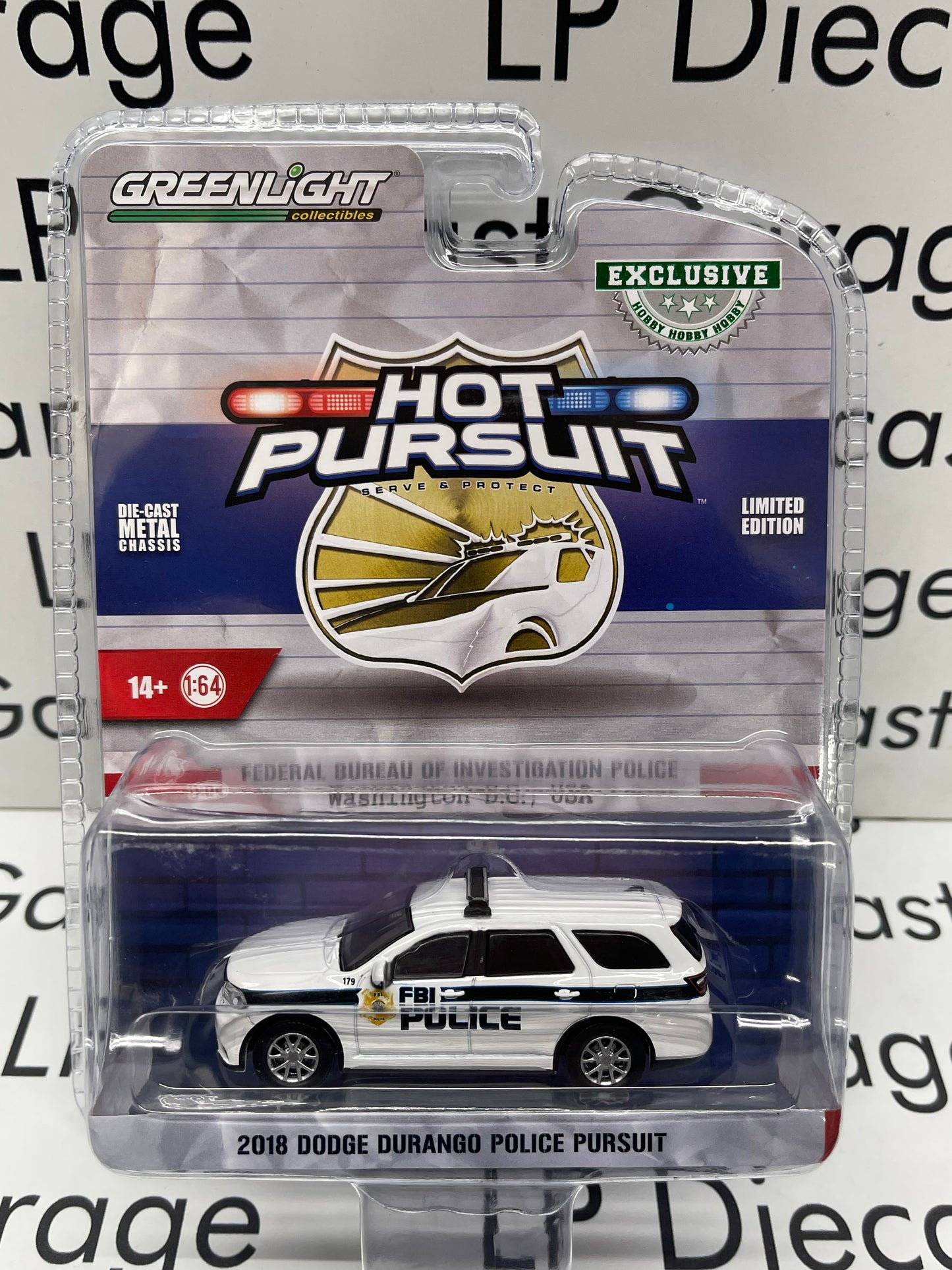 GREENLIGHT 2018 Dodge Durango Police Pursuit FBI Police Hot Pursuit 1:64 Diecast