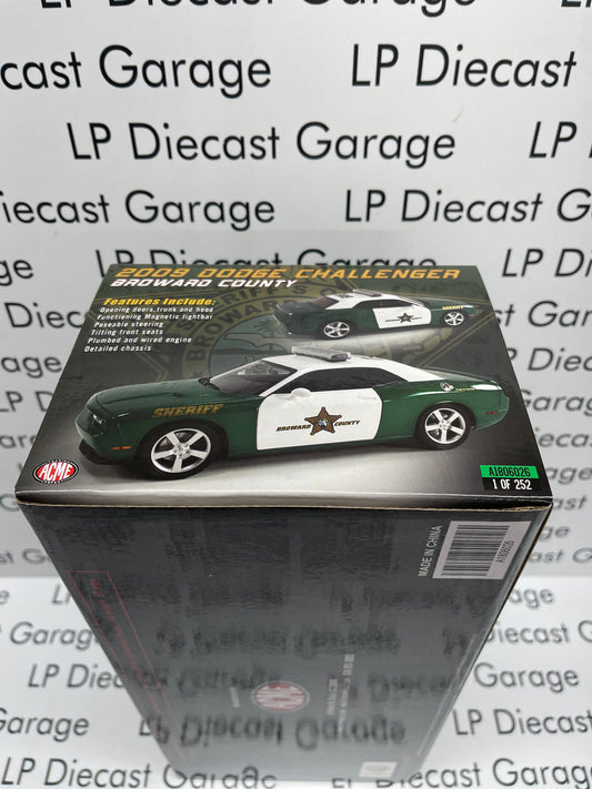 ACME 2009 Dodge Challenger SRT8 Broward County Sheriff Florida Police Car A1806025 1:18 Diecast