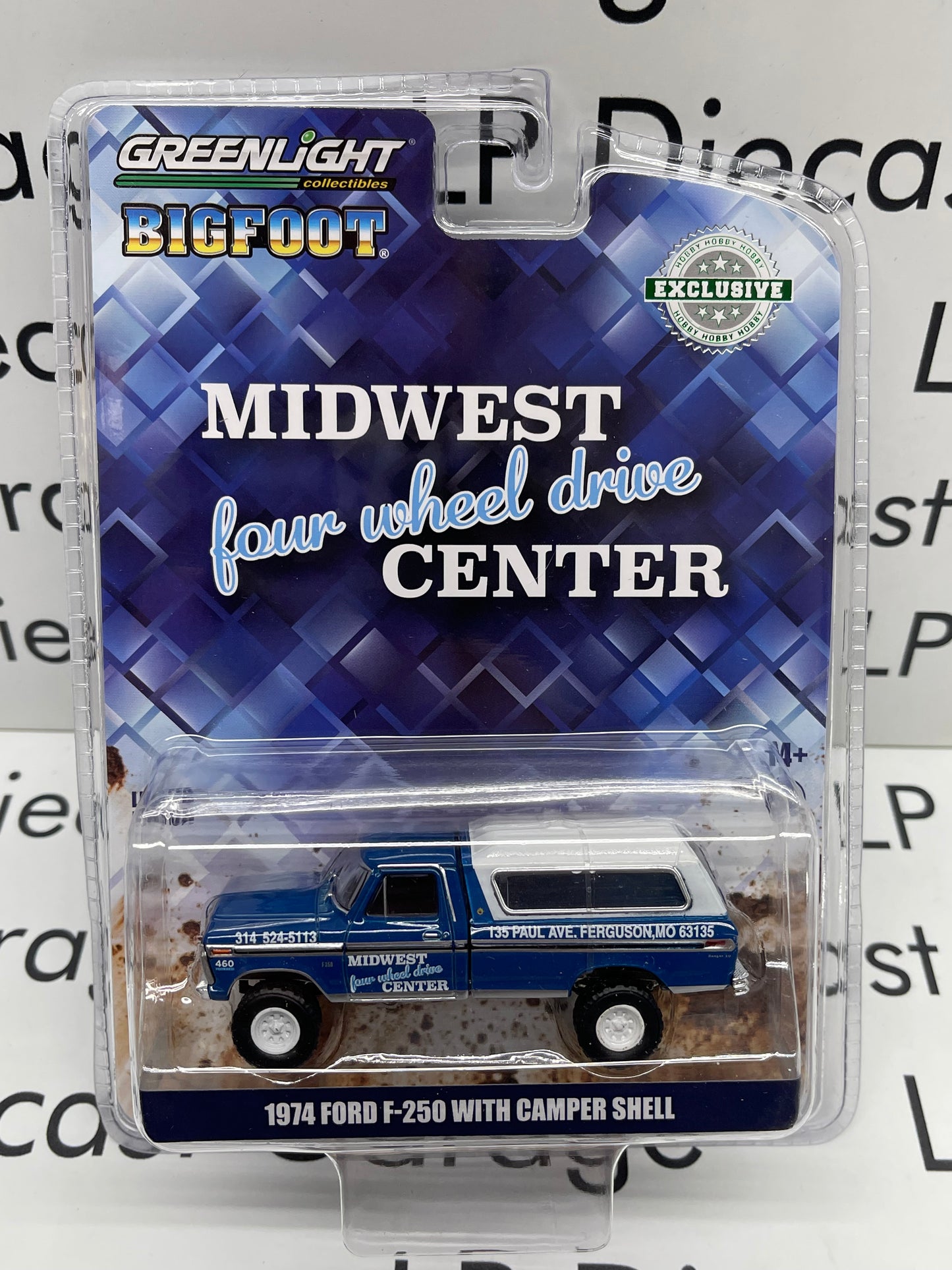 GREENLIGHT 1974 Ford F-250 Midwest Four Wheel Drive Center Hobby Exclusive 1:64 Diecast