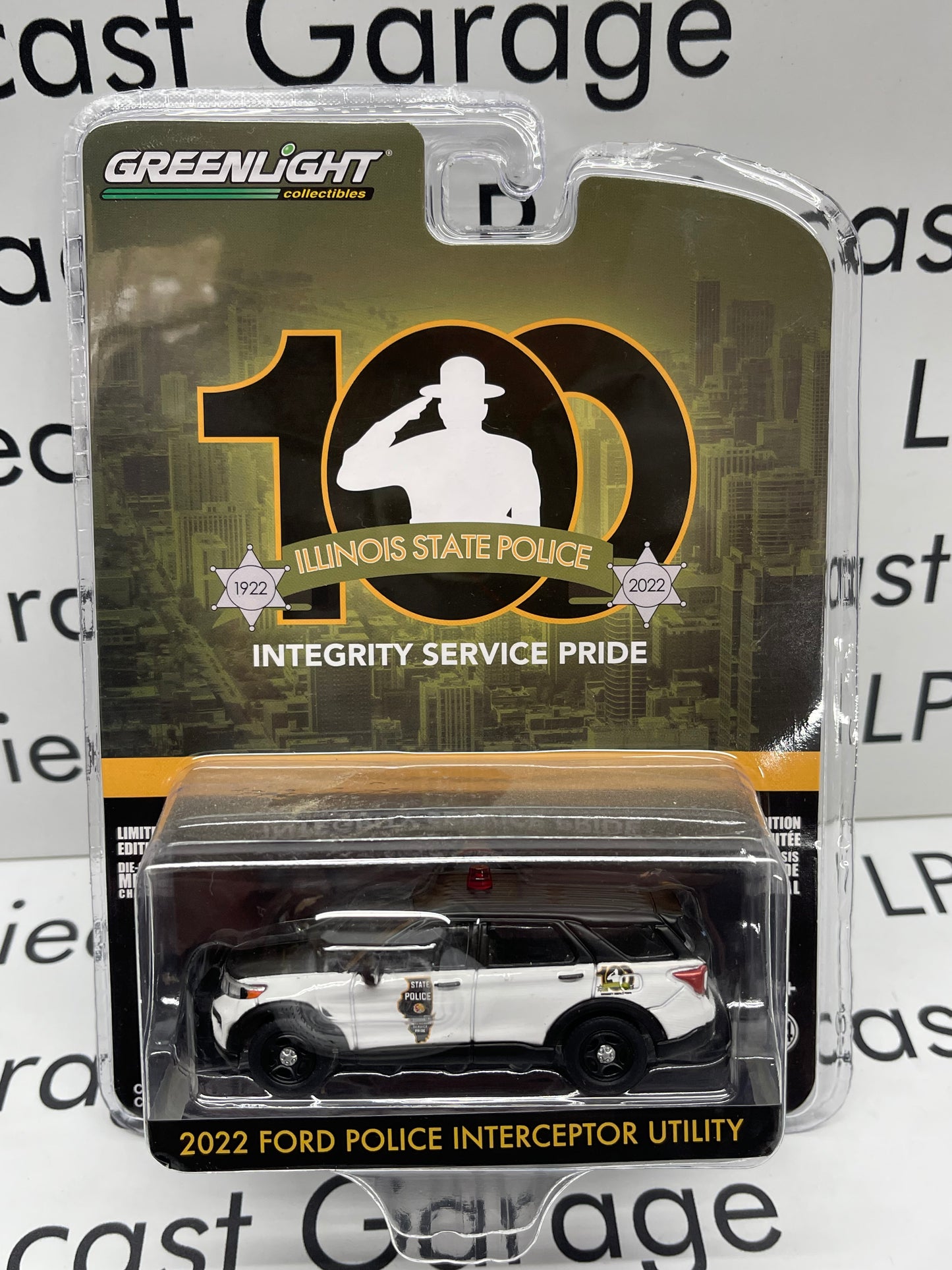 GREENLIGHT 2022 Ford Police interceptor Illinois State Police "100 Years" 1:64 Diecast