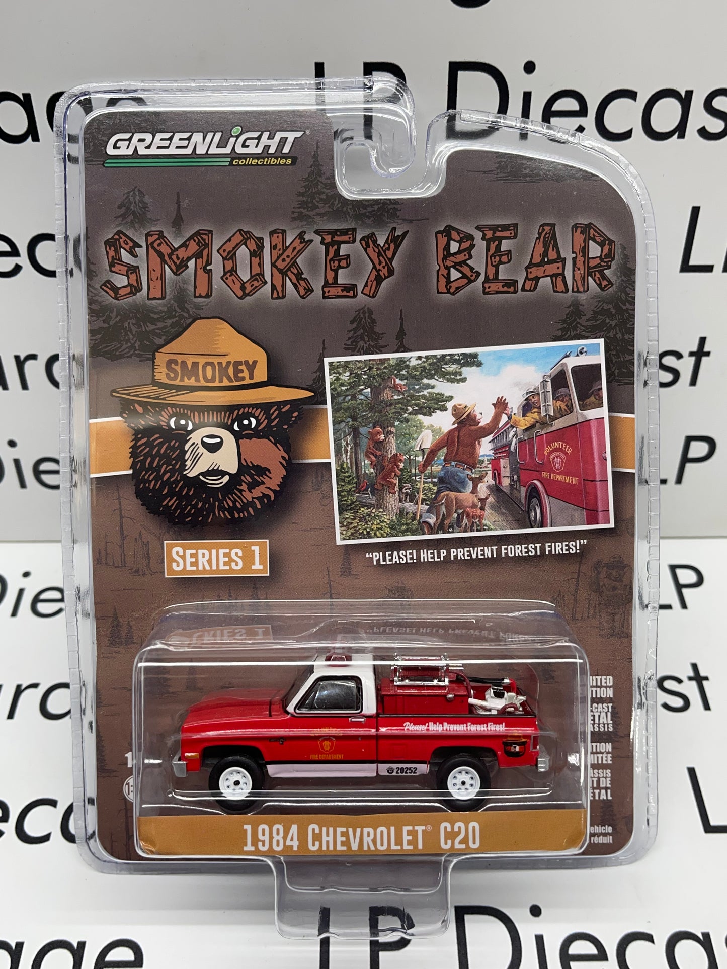 GREENLIGHT 1984 Chevrolet C20 Brush Truck "Smokey Bear" 1:64 Diecast
