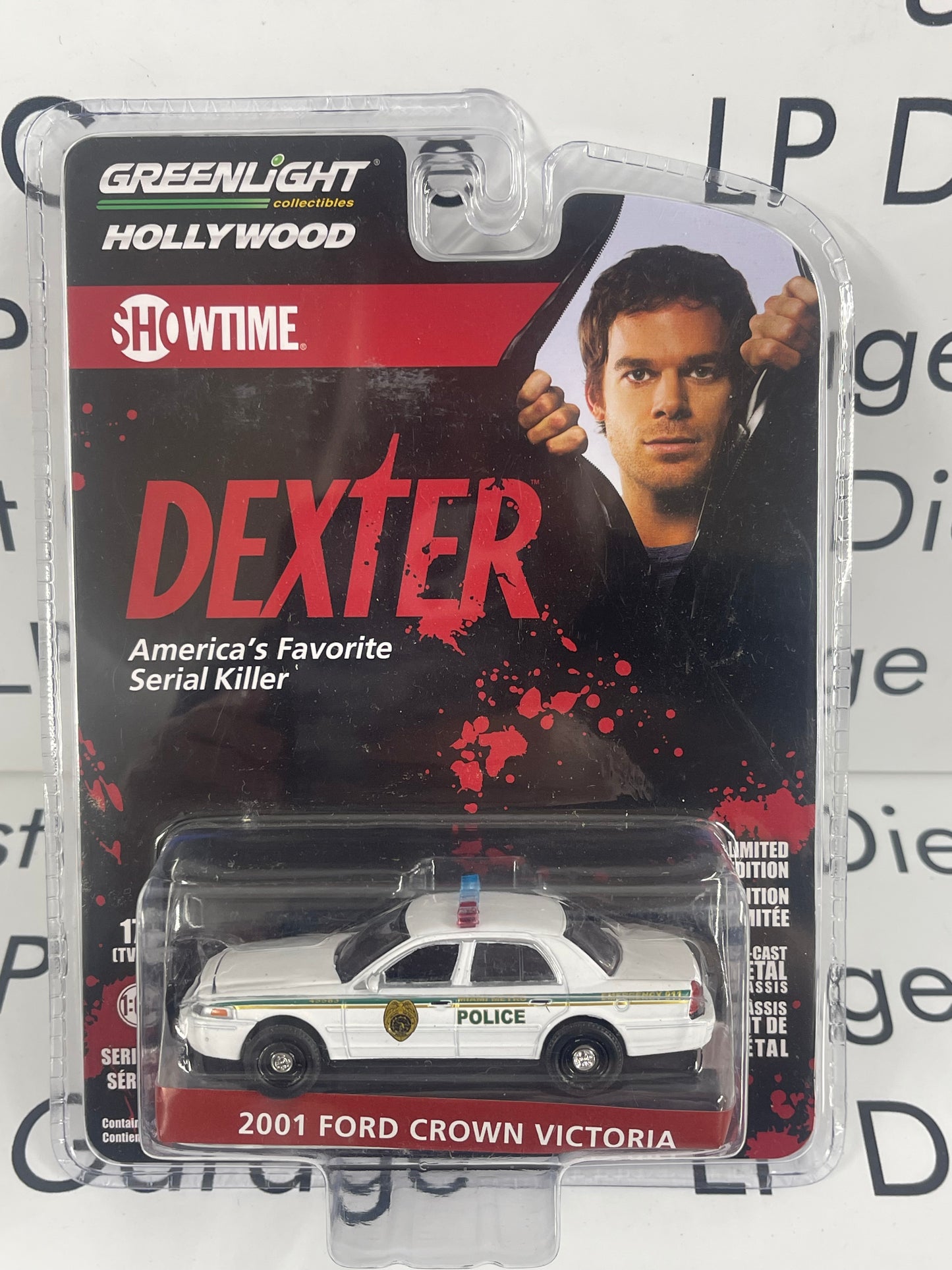 GREENLIGHT 2001 Ford Crown Victoria Dexter TV Show Police Car 1:64 Diecast