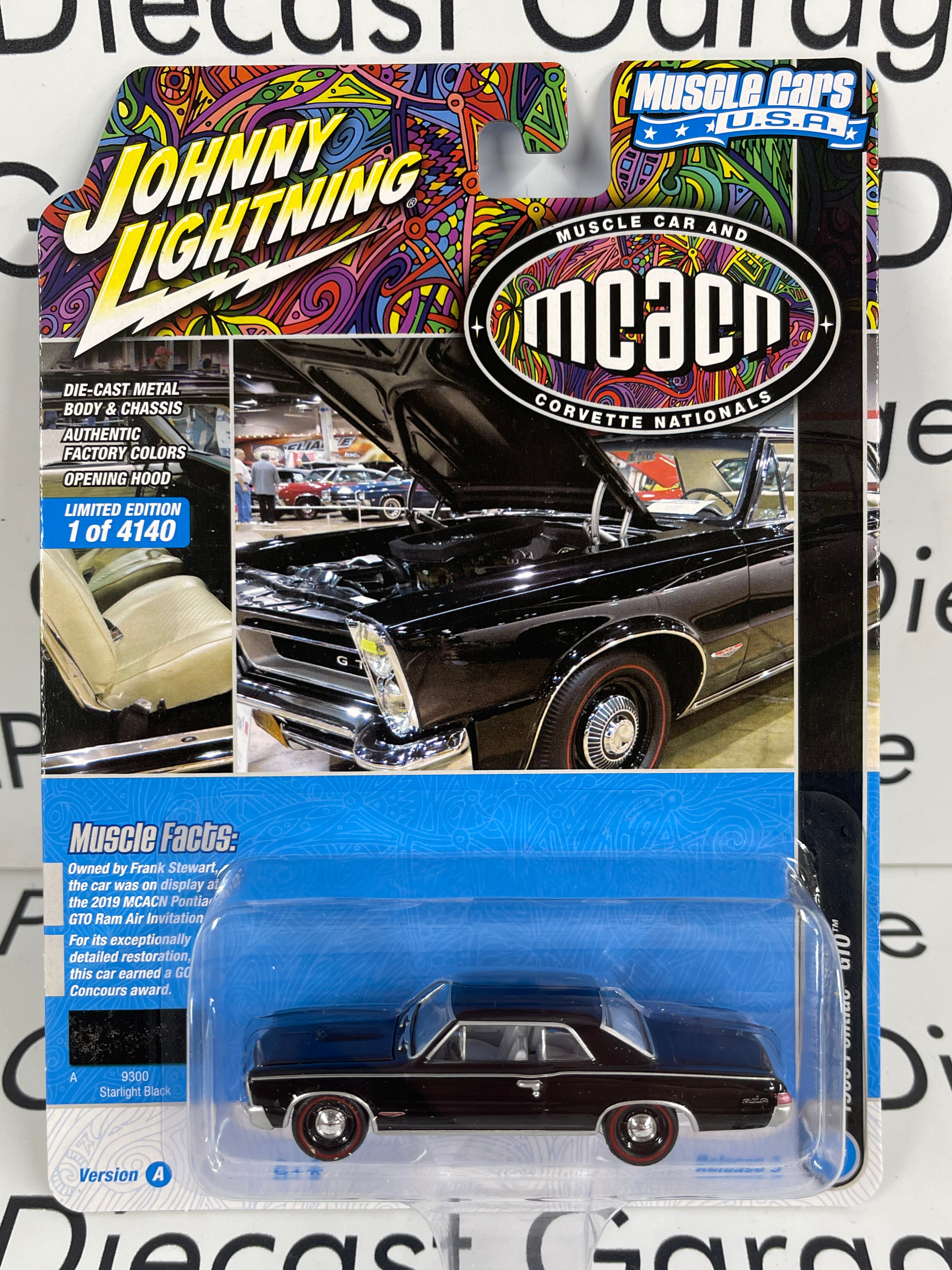 JOHNNY LIGHTNING 1965 Pontiac GTO Starlight Black MCACN 1:64 Diecast ...