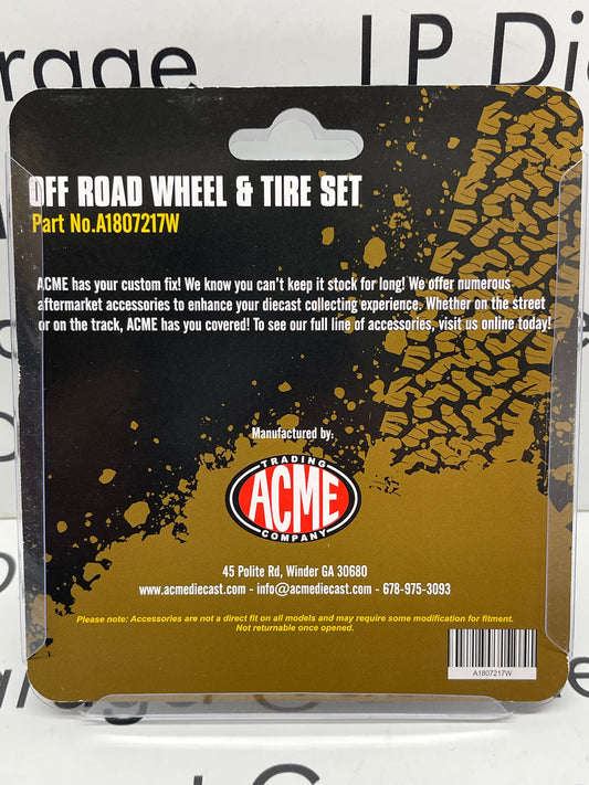 ACME Off-Road Wheel & Tire Set A1807217W Polished Wheelset for 1:18 Diecast Trucks Suvs